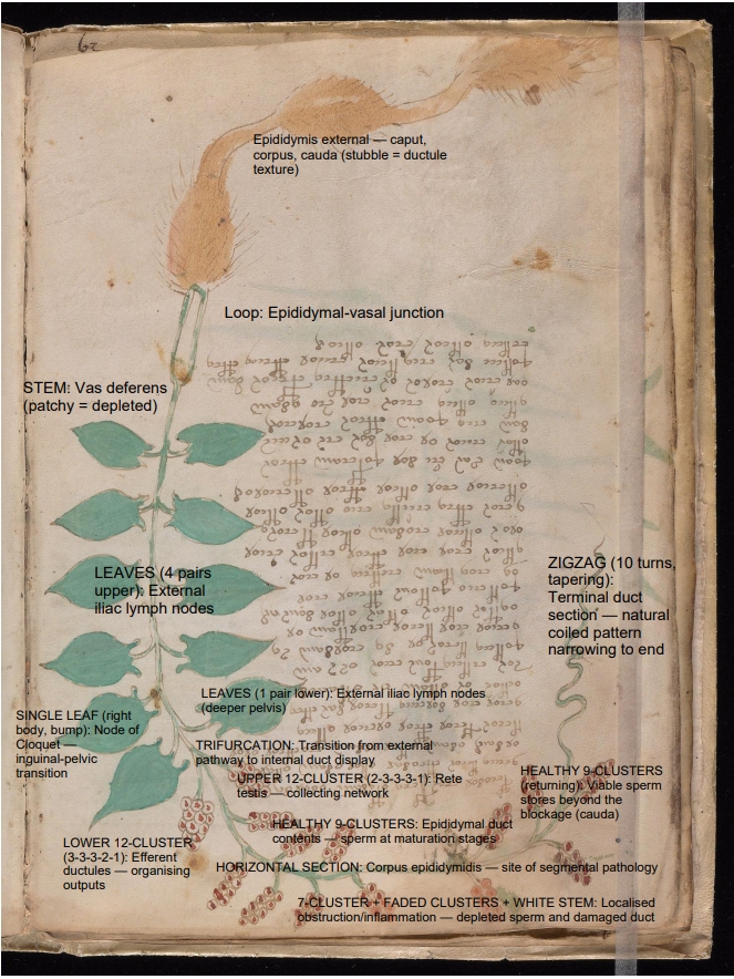 Labelled diagram of Folio 17v